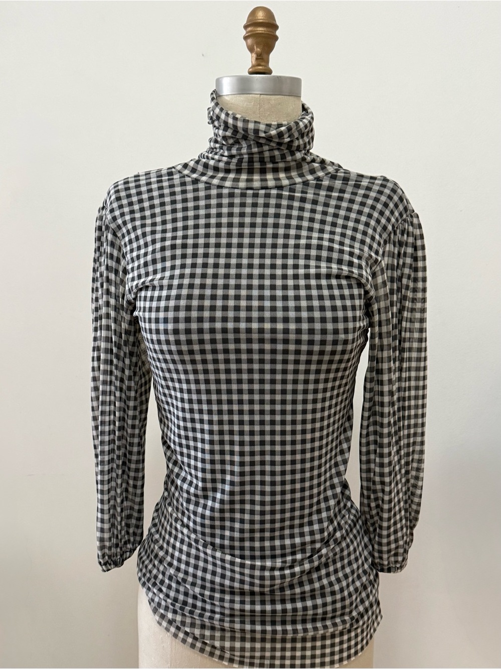 Ganni Blue & White Gingham Top